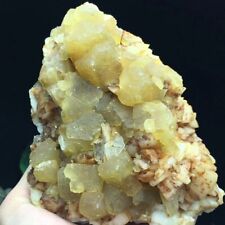 534g Rare Natural Dolomite Crystal & Golden Calcite Cluster Mineral Specimen picture