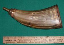 Real Nice Antique Larger Size 19th Century  Powder Horn POWDER FLASK picture