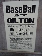 1921 OKLAHOMA WORLD SERIES BASEBALL Walter Johnson OILTON picture