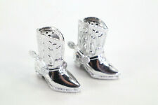 Vtg Texas Souvenir Cowboy Boots Metal Salt Pepper Shakers Japan Mint Shinny picture