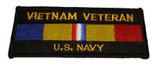 VIETNAM VETERAN US NAVY WITH COMBAT ACTION RIBBON PATCH - Veteran Owned Business picture