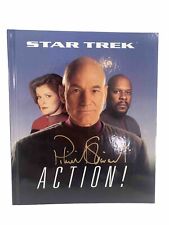 SIGNED PATRICK STEWART IN GOLD 1998 Star Trek Action 1st Edition HC Book COA picture