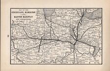 1901 Cincinnati Hamilton & Dayton Railway Map Antique Railroad Map  1377 picture