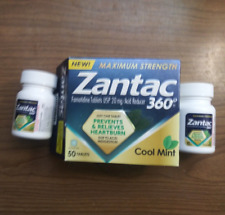 Zantac 360 Maximum Strength, Cool Mint, 20Mg Tablets, 50 Ct x 2 = 100 Total picture