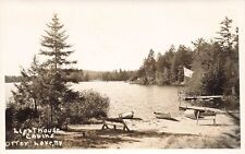 LP19 Otter Lake New York Lighthouse Cabins RPPC Real Photo Vintage Postcard picture