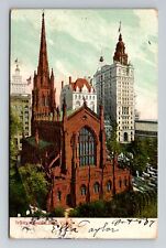 New York City, NY-New York, Trinity Church Antique c907, Vintage Postcard picture