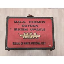 MSA Chemox Oxygen Breathing Apparatus Case Bureau of Mines 1307 NO MASK vtg picture