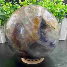 1925g Natural golden Fluorit Quartz Sphere Crystal Energy Ball Reiki Healing Gem picture