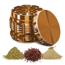 2inches 4-Layer Aluminum Grinder Dry Herb Herbal Spice Grinder Crusher-Golden picture