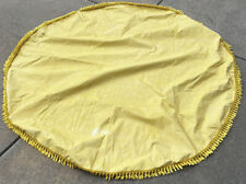 Vintage yellow Vinyl Table Cloth W/ Fringe 68” picture