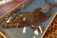 NOS Vintage Mid Century Norma Hanging Sculpture Wall Plaque Dolphin California  picture