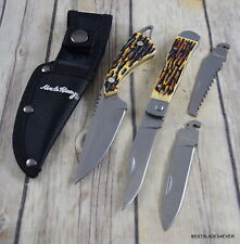 SCHRADE UNCLE HENRY FIXED BLADE & FOLDING KNIFE WITH 3 INTERCHANGABLE BLADES picture