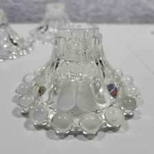 3x Anchor Hocking Clear Glass Berwick Boopie Candlestick Holder Ball Bubble picture