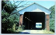 Postcard Scipio Covered Bridge, Jennings County, Indiana 14-40-01 F166 picture