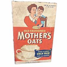 RARE Vintage Old Store Old Fashioned MOTHER'S OATS Box 2lbs 10oz Cup Saucer Prom picture