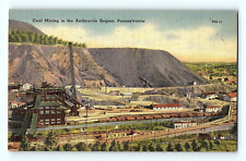 Coal Mining Anthracite Region Pennsylvania Aerial Birds Eye Vintage Postcard E1 picture