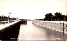 RPPC 1950's The Locks Marseilles Illinois Real Photo Postcard picture