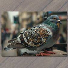 POSTCARD Pigeon Mechanical Bird Electronic Spy Not Real Spy Drone City Computer picture