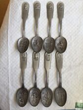 VINTAGE  LOT OF 8 PEWTER SPOONS SUPER SALE picture