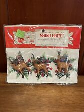 Shiny Brite vintage pack 3 reindeer figures MCM Christmas NOS picture