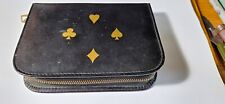 Vintage GRIFFON Travel Card Playing Set Austrian Made Leather, Zipper Case - VGC picture