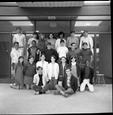 Vintage Negative B&W Med Format 1970's Yearbook Photo Teen Boy Girls Class #993 picture
