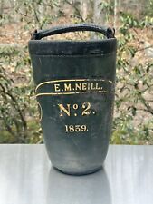 Early Green Leather Fire Bucket 1830s With Gold Lettering  Nice picture