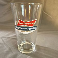 Budweiser - “Here's To The Heroes'” Armed Forces Beer Glass picture
