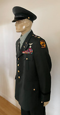 LARGE SIZE US ARMY OFFICERS GREEN CLASS A SERVICE DRESS UNIFORM 48R TOP 41R PANT picture