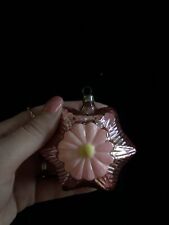 German Antique Pink Glass Feather Tree Daisy Flower Vintage Christmas Ornament picture