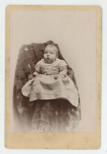 Antique Circa 1880s Cabinet Card Adorable Baby in Dress Lenney Newport, PA picture