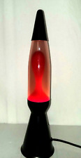 Vintage 18 in. Pliable Art Lava Lamp Bullet Shape Black W/ Red Wax 2002 picture