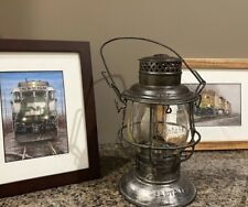 Circa 1913 AT&SF Santa Fe Railroad Lantern A&W Bell Bottom with Etched Glass picture