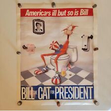 Bloom County - Bill The Cat For President - POSTER - 1988 - 22 X 28 - RARE - VG picture