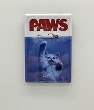 Funny Kitten Paws Jaws Movie Poster Promotional Fridge / Locker Magnet picture