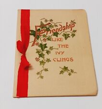 VICTORIAN ANTIQUE FRIENDSHIP GREETING CHRISTMAS CARD IVY CLINGS 1903 X-MAS CARD picture