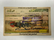 Dr Haas Hog Poultry Remedy Victorian Trade Card The Original Hen-Pecked Rooster picture
