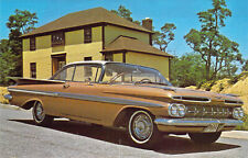 1959 Chevrolet Impala V8 Sport Coupe Roaring 20 Auto postcard K7 picture