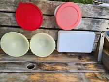 Vintage Tupperware 235 Yellow Bowls,  1 234 W/lid, 2647A, 1 Flat Pack W/lid LOT picture