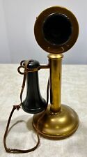 ANTIQUE 1915 Western Electric Brass Candlestick Desk Table Telephone Phone RARE picture