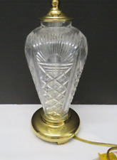 WATERFORD Cut Crystal MILLENNIUM Brass Electric Table Lamp - Works picture