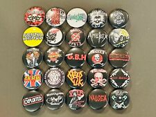Assorted Street Crust Punk Band Buttons /  Pins 25 picture