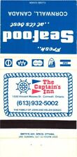 Cornwall Ontario Canada The Captain's Inn Seafood Vintage Matchbook Cover picture