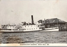 Postcard ME Stonington Harbor Mount Desert Boat Deer Isle Maine picture