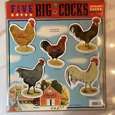 Five Big Cocks Heirloom Breed Magnet Set By Blue Q Chickens Roosters  USA  Made picture