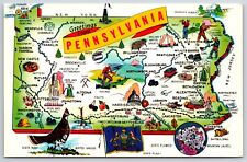 Postcard Greetings From Pennsylvania, Overview Map, Unposted picture