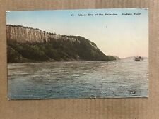 Postcard Hudson River Upper Palisades NY New York NJ New Jersey Hand Colored picture