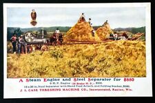 CASE Steam Engine Advertising Postcard for Farm Equipment Vintage UNUSED JL Case picture