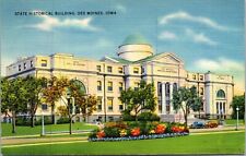 Vintage 1938 State Historical Building Des Moines Iowa IO Linen Postcard picture