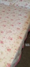 Vintage Bedspread Shabby Chic Cottage Core PINK Ribbed Chenille Full Queen picture